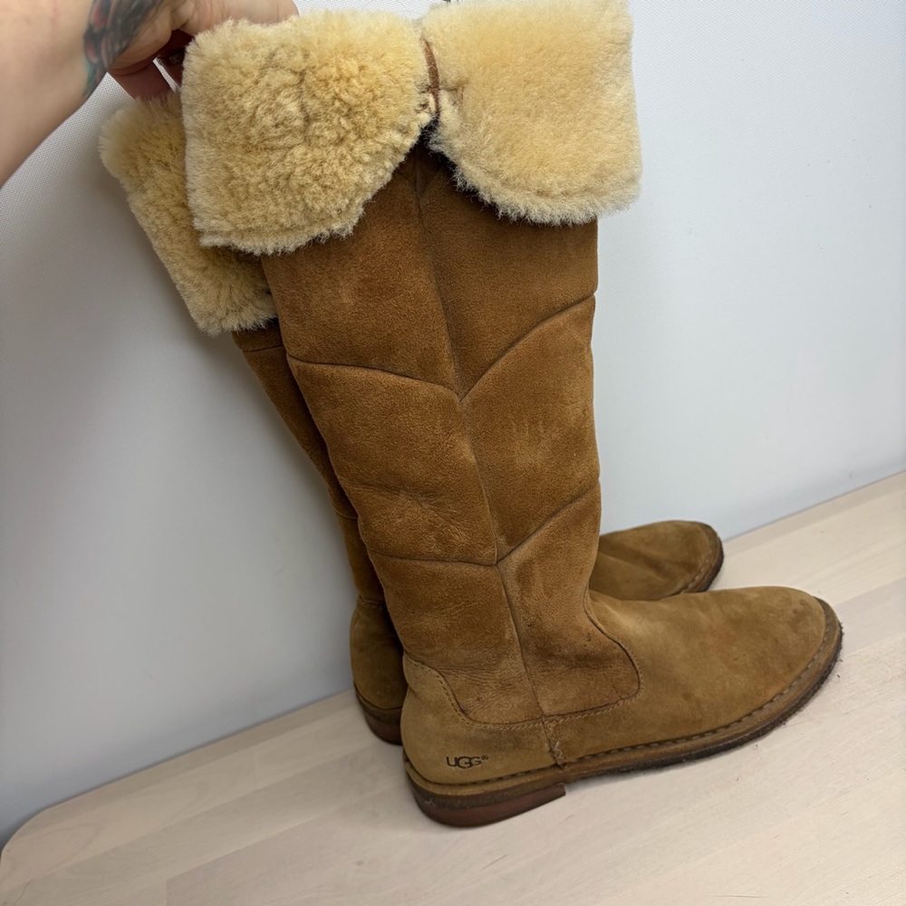 UGG Women's Brown Over the Knee Suede Boots - Picture 9 of 12